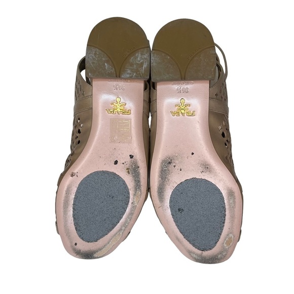 Prada Tan Leather Ankle Strap Gladiator Sandals - Picture 7 of 8